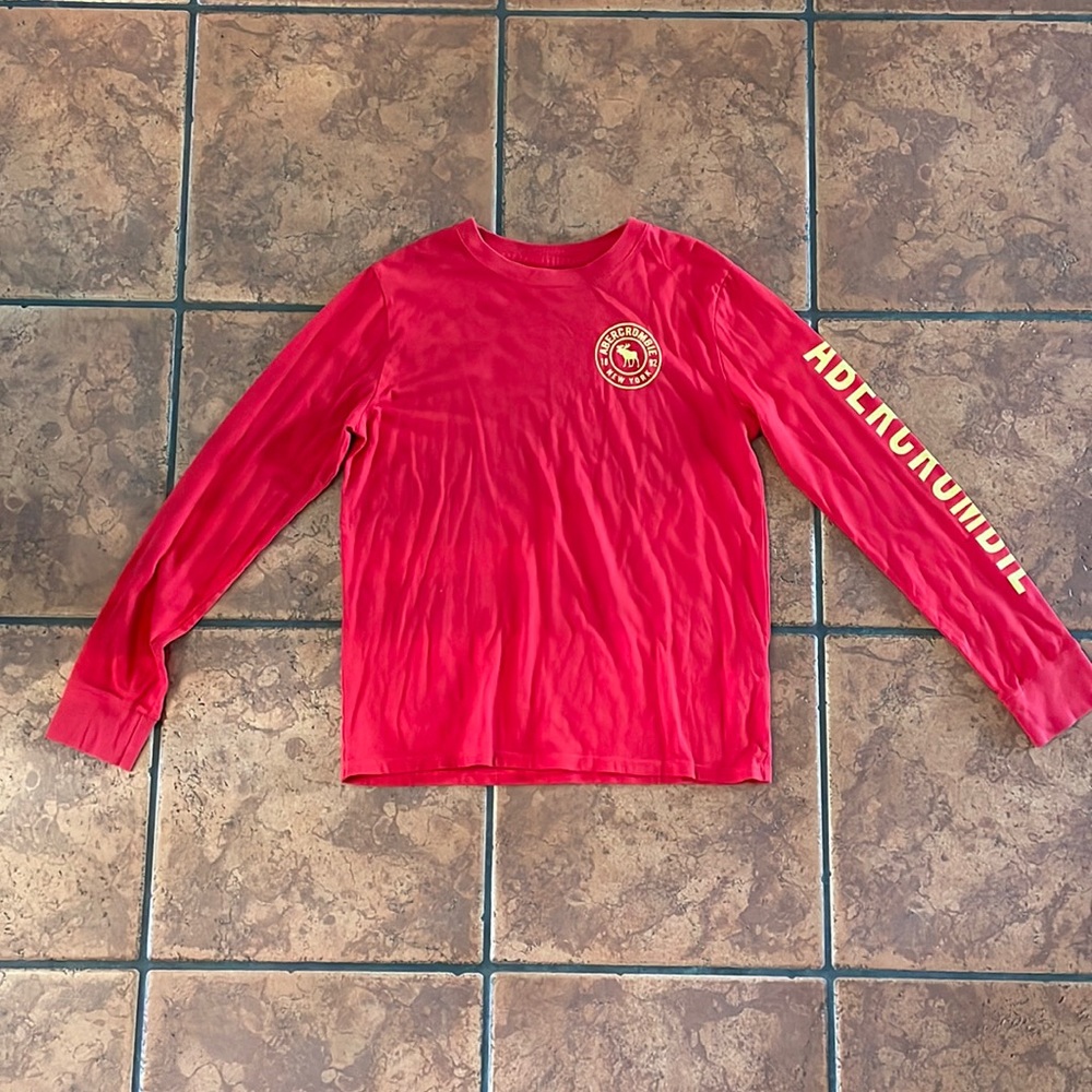 💛 Abercrombie kids red long sleeve top - size 9/10